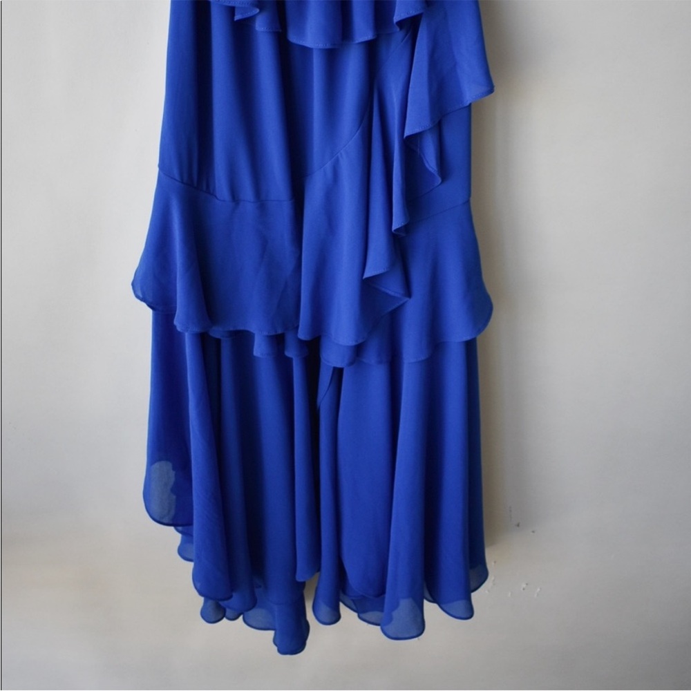 NWT MISA Los Angeles Isidora Dress Sz L Tiered Ruffle Off Shoulder Midi Romantic - Picture 8 of 12